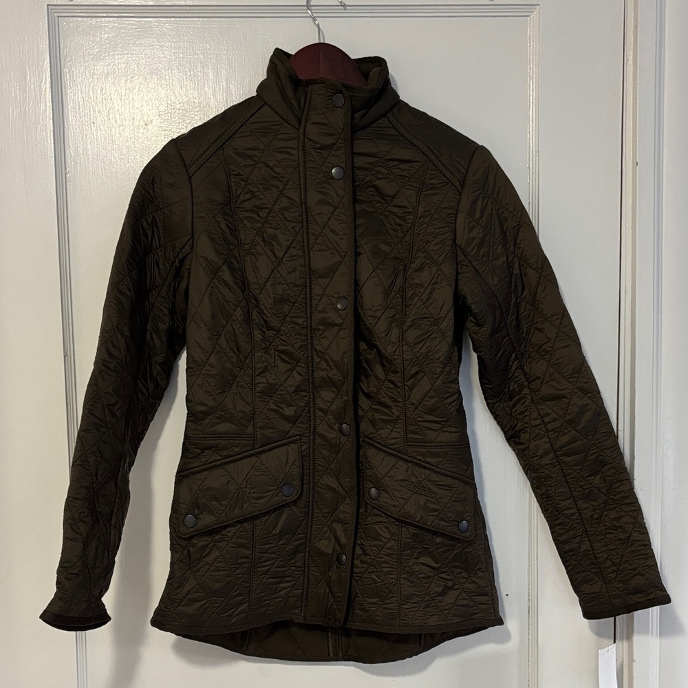 NWT Barbour Cavalry Polarquilt Women's Jacket in Dark Olive